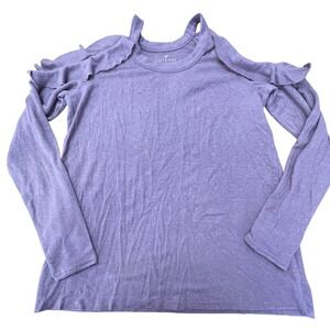 American Eagle Soft & Sexy Plush Cold Shoulder Ruffle Top Purple Womens Medium
